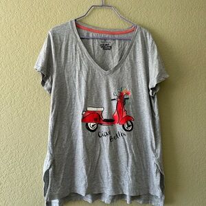 Gilligan & O’Malley Gray “Ciao Bella” Graphic Tee